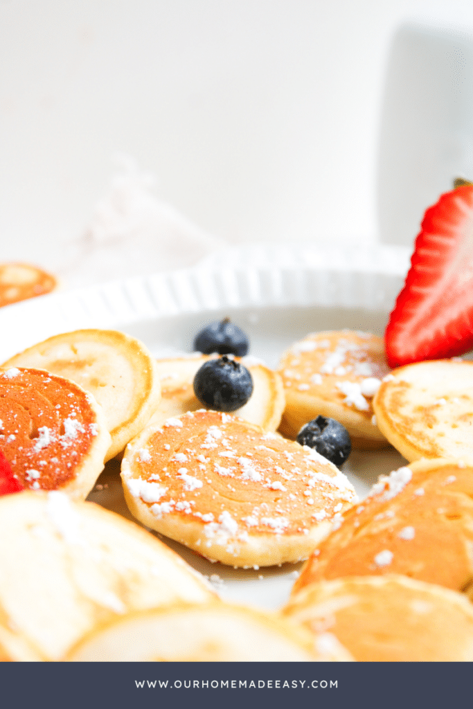 finished mini pancakes close up