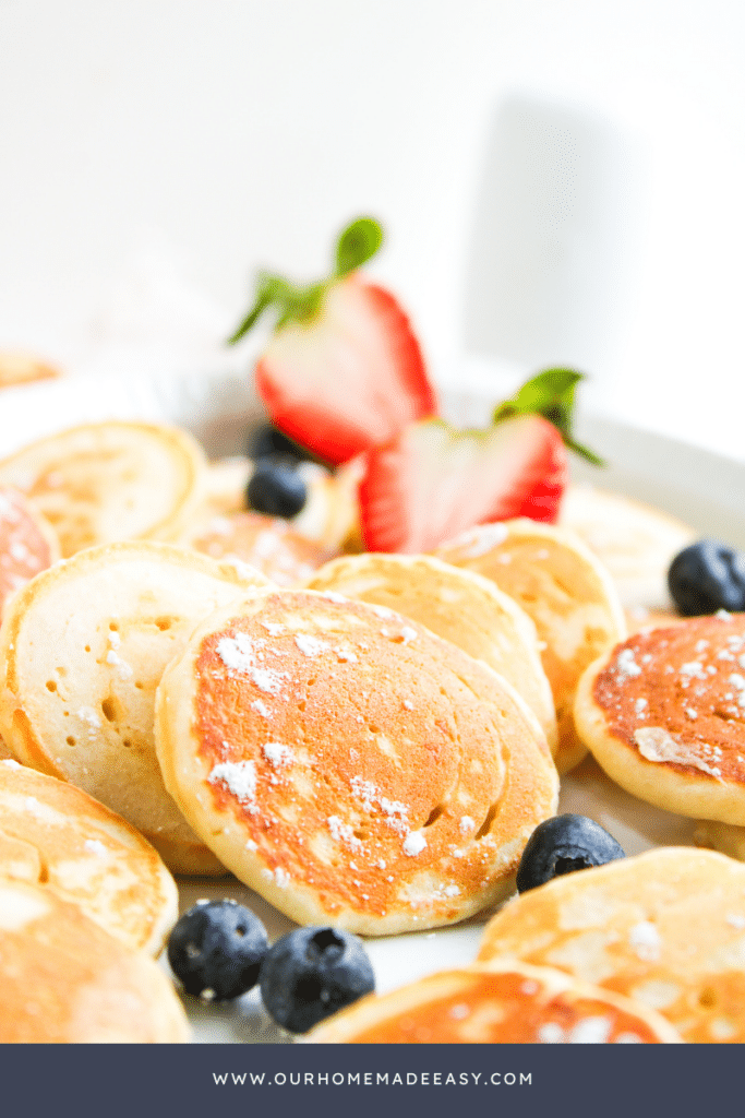finished mini pancakes close up