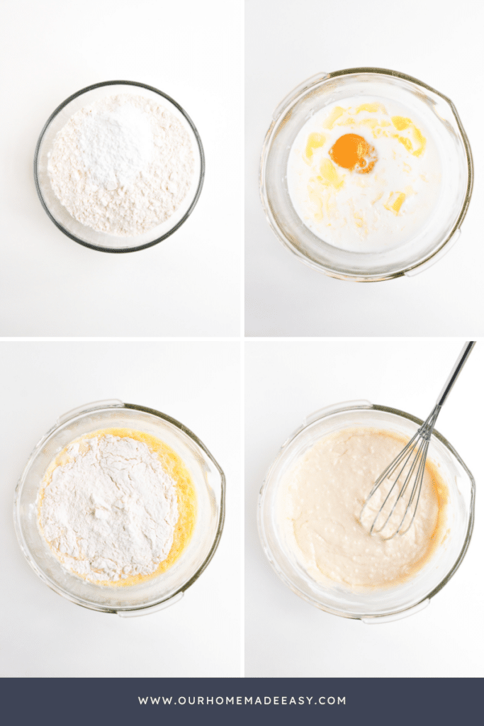 homemade pancake mix in process collage