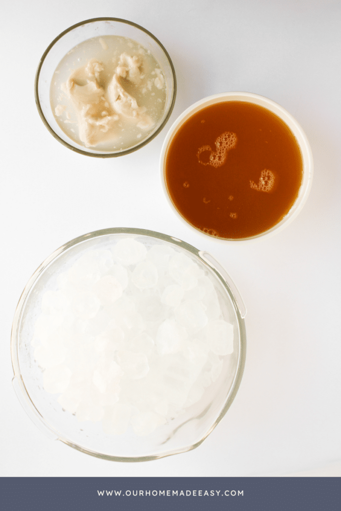 pina colada mocktail ingredients on countertop