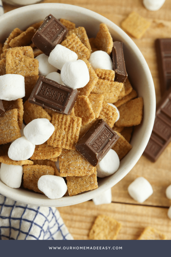 close up of finished s'mores snack mix