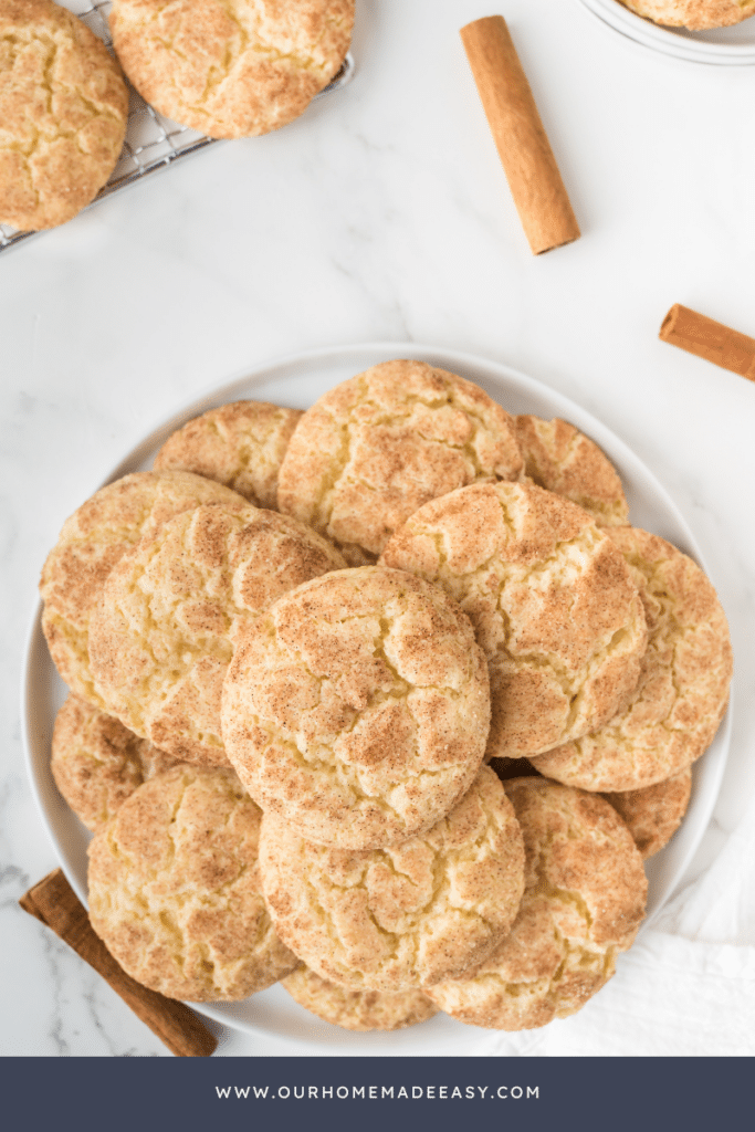 looking down at finished snickerdoodles
