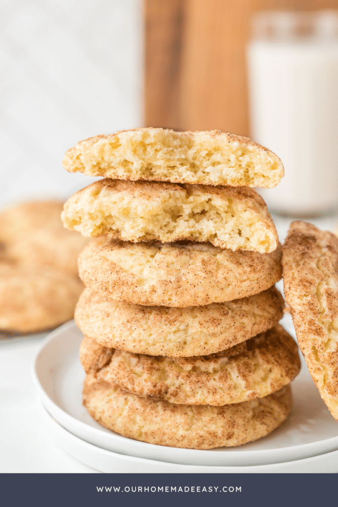 Stack of snickerdoodle cookies