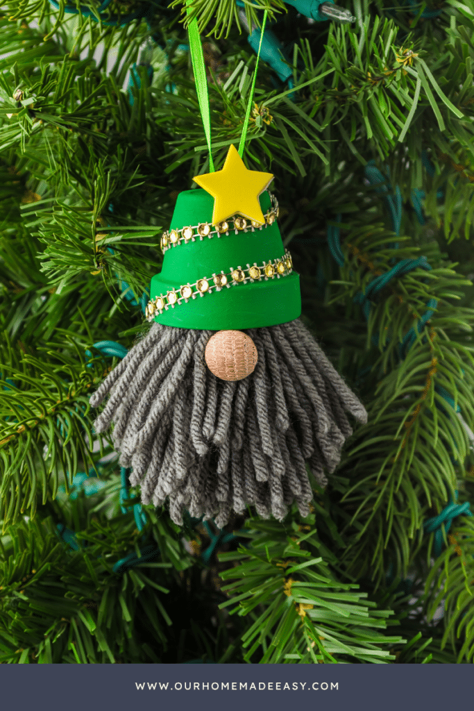 Christmas tree theme gnome finished hanging on Christmas tree