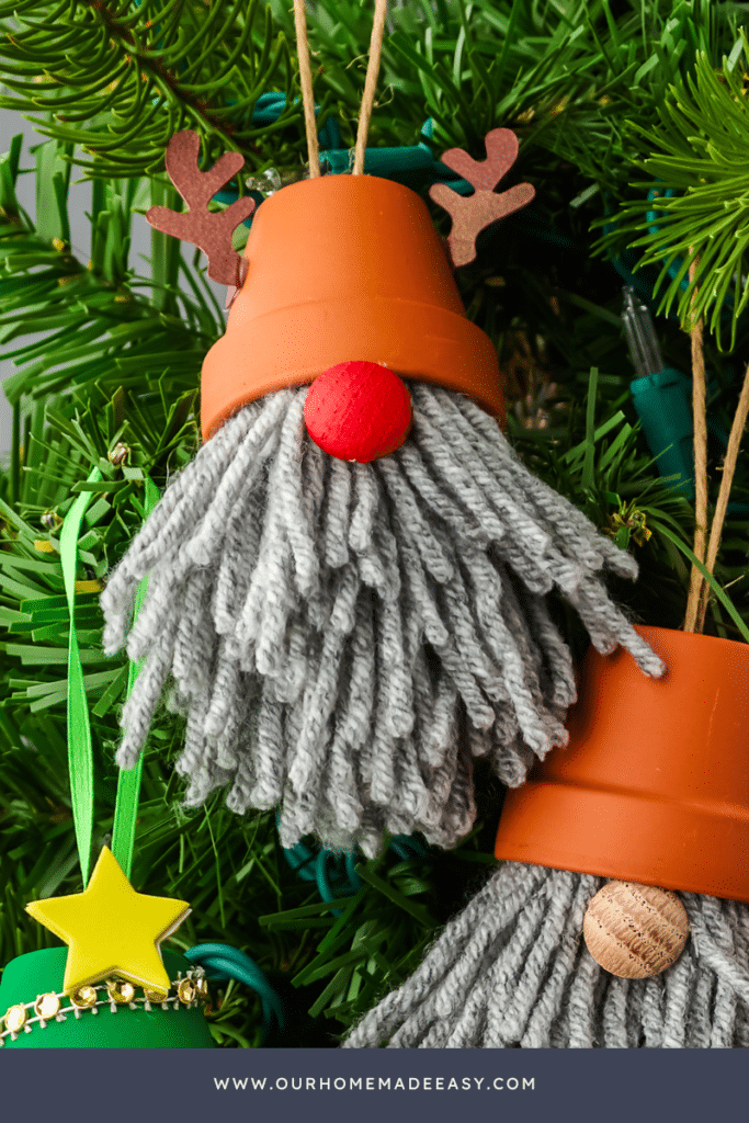 Reindeer theme gnome finished hanging on Christmas tree