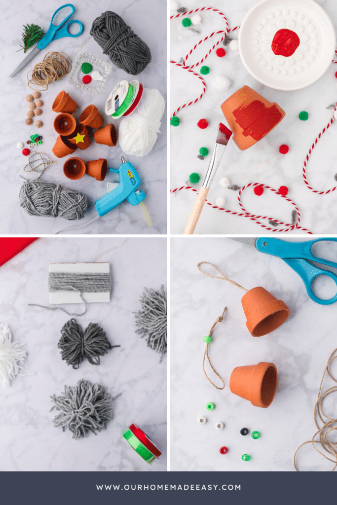 DIY Gnome Ornaments in process collage