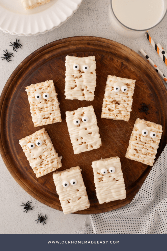 looking down at plate of finished Halloween party treats