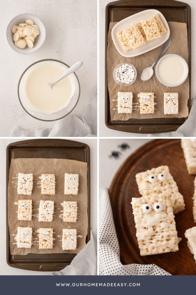 mummy rice krispies in process collage