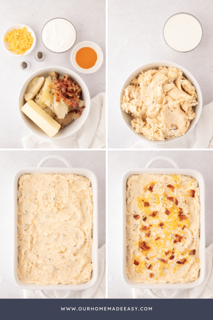 Assembling the potato casserole collage