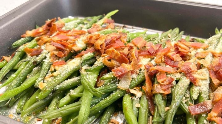 Image for Ranch Parmesan Roasted Green Beans with Bacon