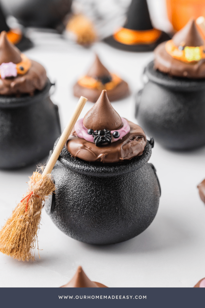 Finished Halloween Cookie on plastic cauldron