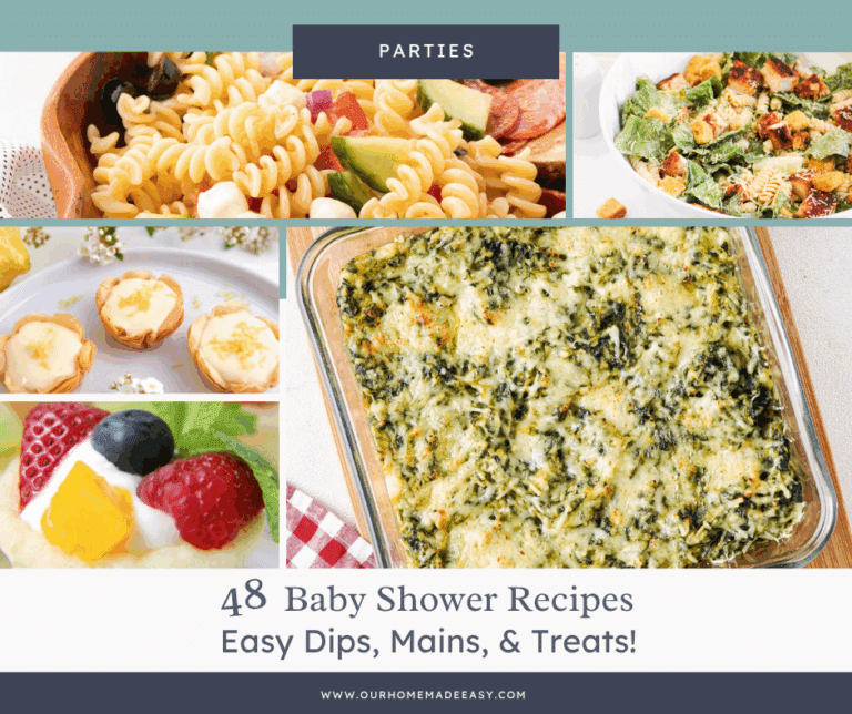 collage of baby shower finger foods