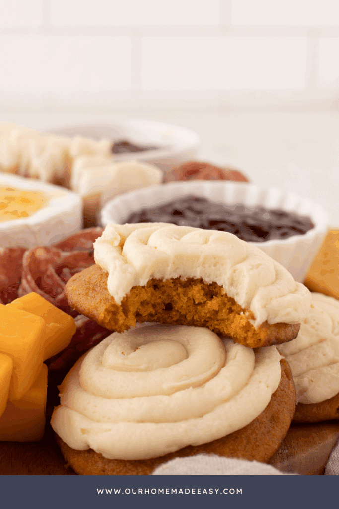 bite shot of cake like pumpkin cookies