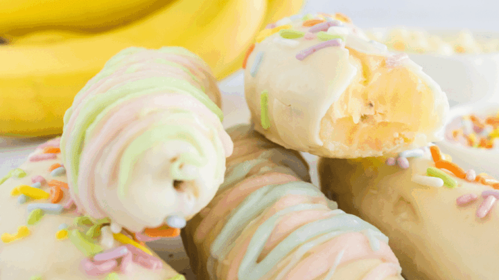 white chocolate banana popsicles finished