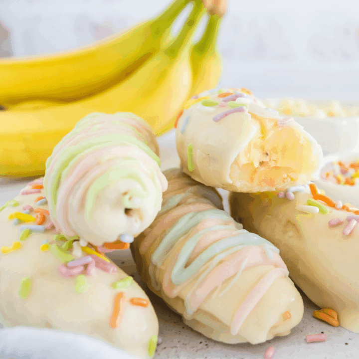 white chocolate banana popsicles finished