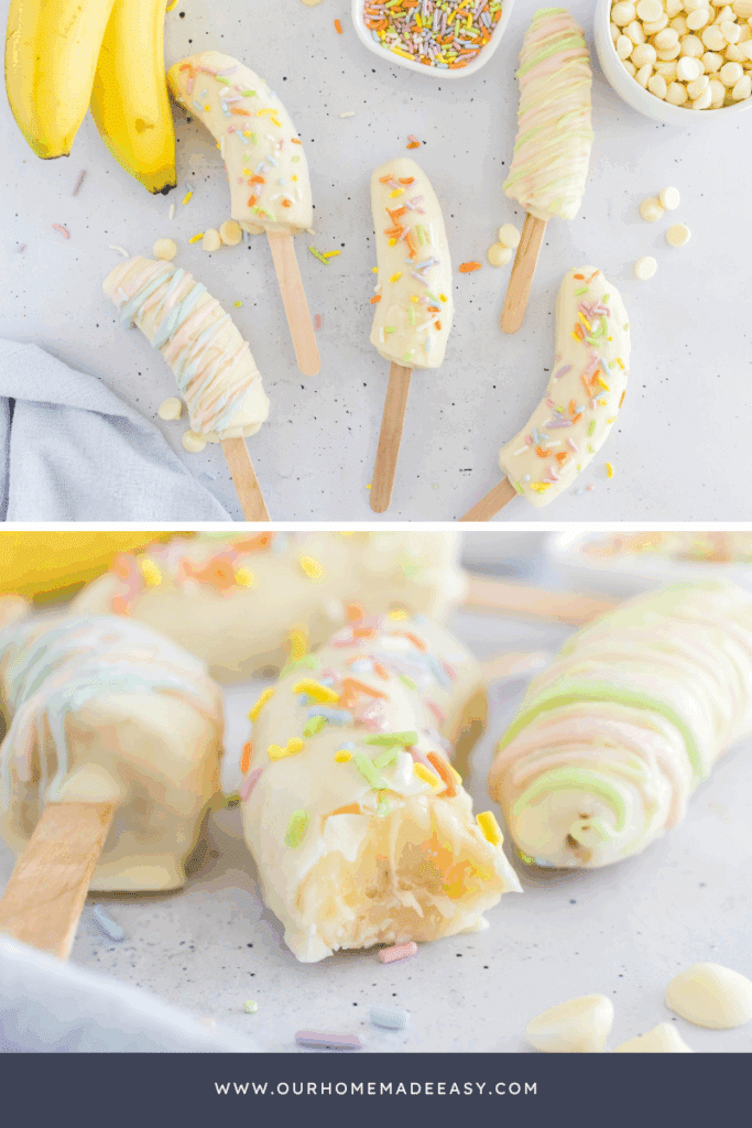 finished frozen healthy banana popsicles