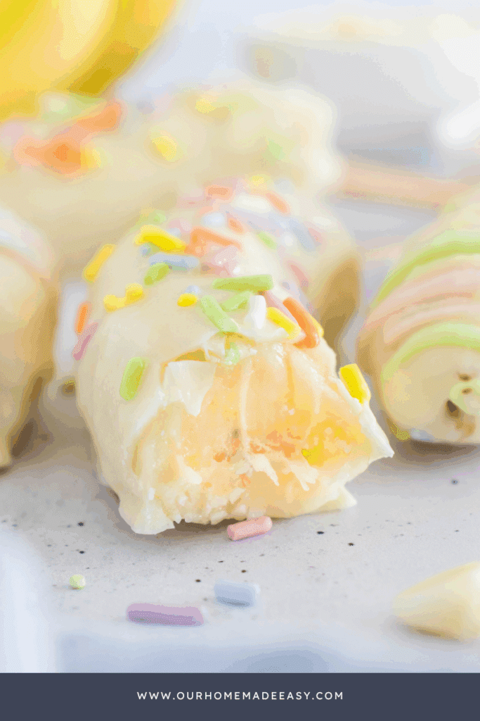 bite shot of frozen banana treat