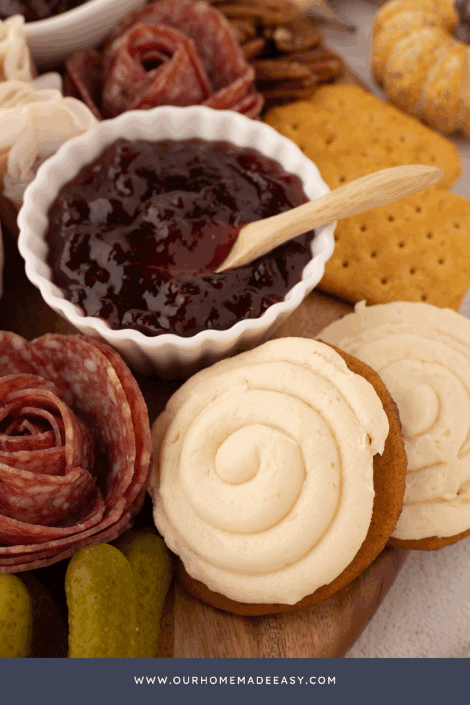 pumpkin cookies on charcuterie board