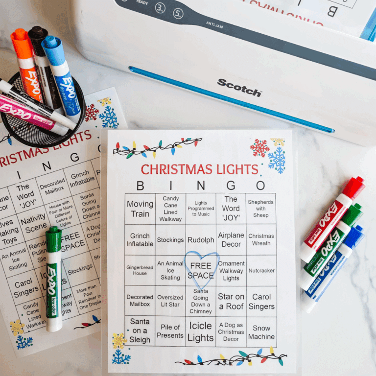 Christmas lights bingo printable