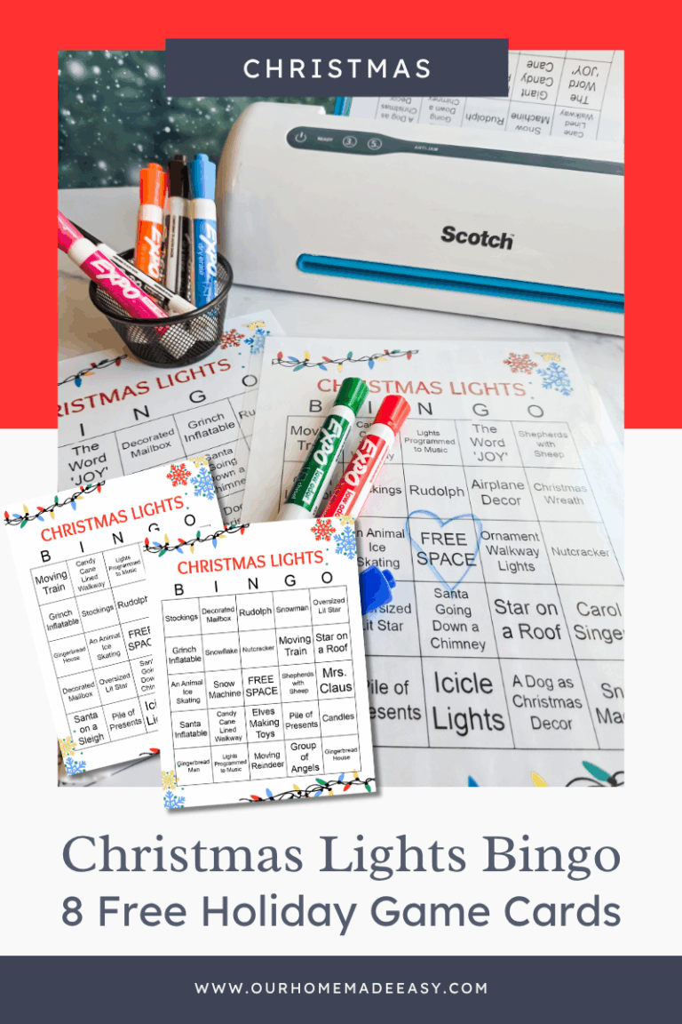 Free Printable Christmas Lights Bingo Card Game – Our Home Made Easy