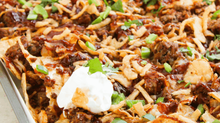 sour cream, cilantro, sheet pan nachos