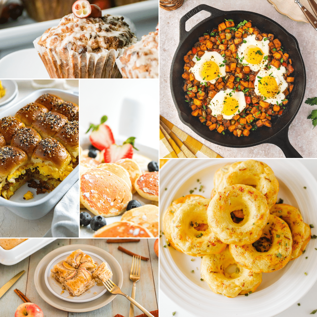 breakfast for dinner recipes collage of photos