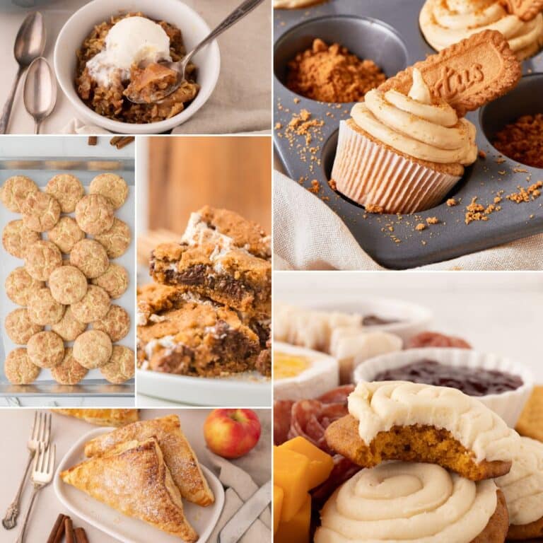 collection of fall baking desserts