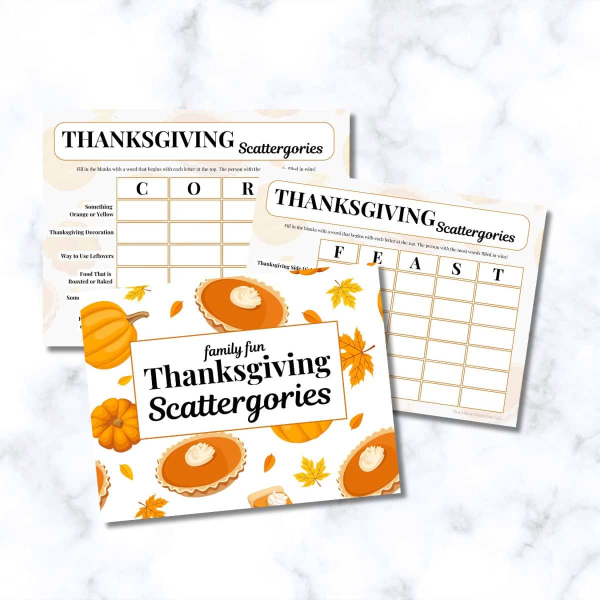Free Thanksgiving Scattergories Printable (Fun Family Game)