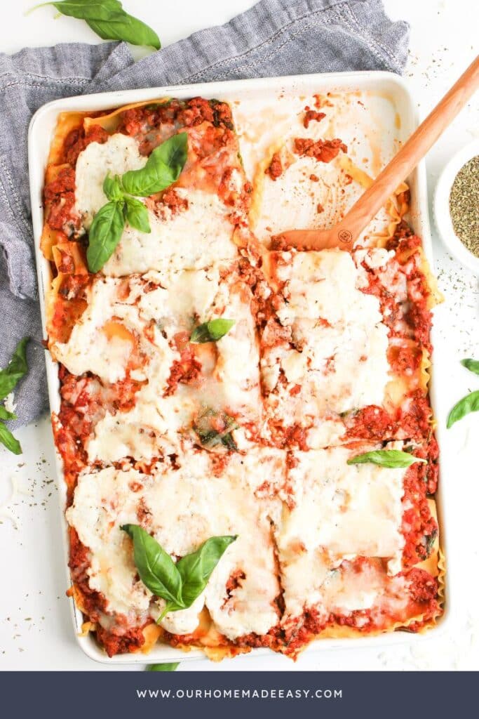 finished lasagna for dinner