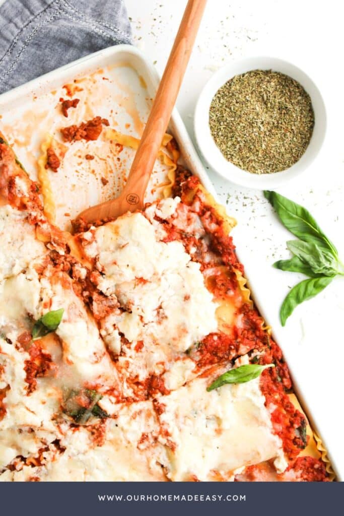 wooden spoon and sheet pan Italian dinner
