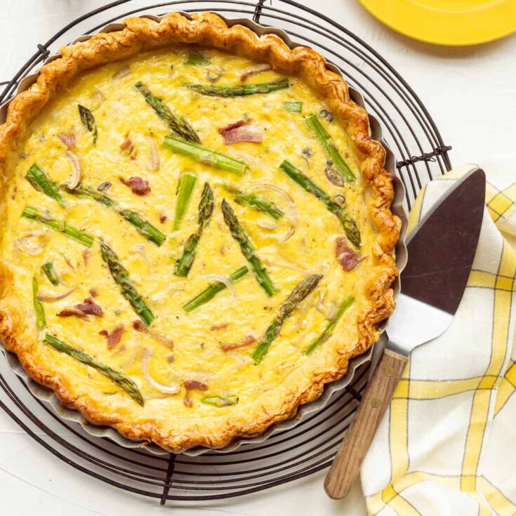 Image for Easy Ham and Asparagus Quiche with Gruyere Cheese