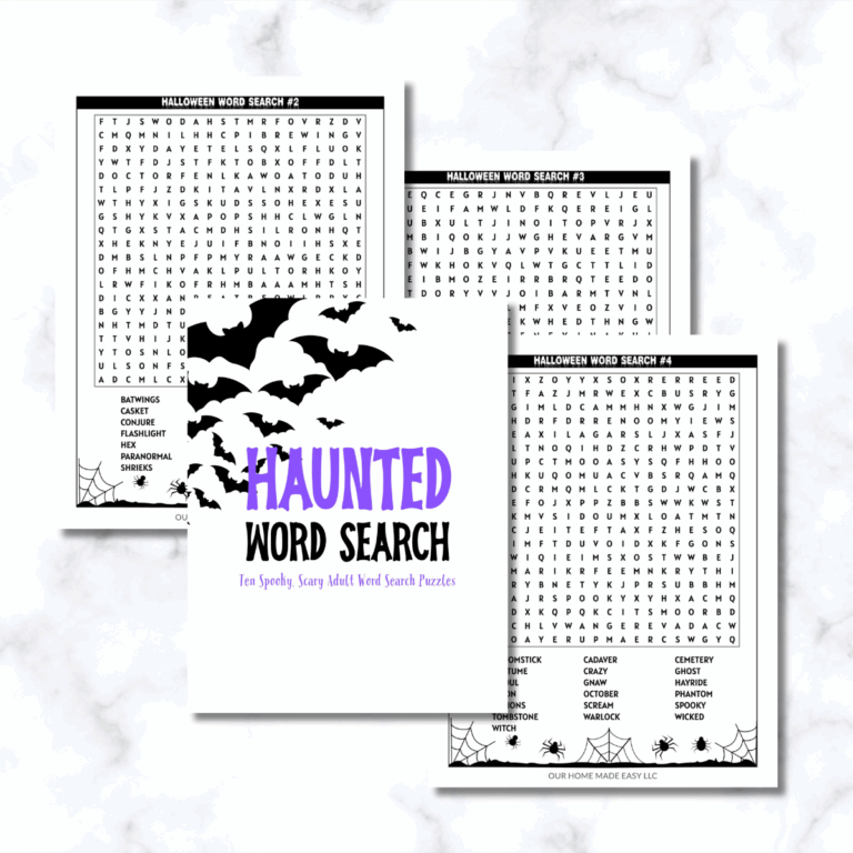 Halloween word search download mockup