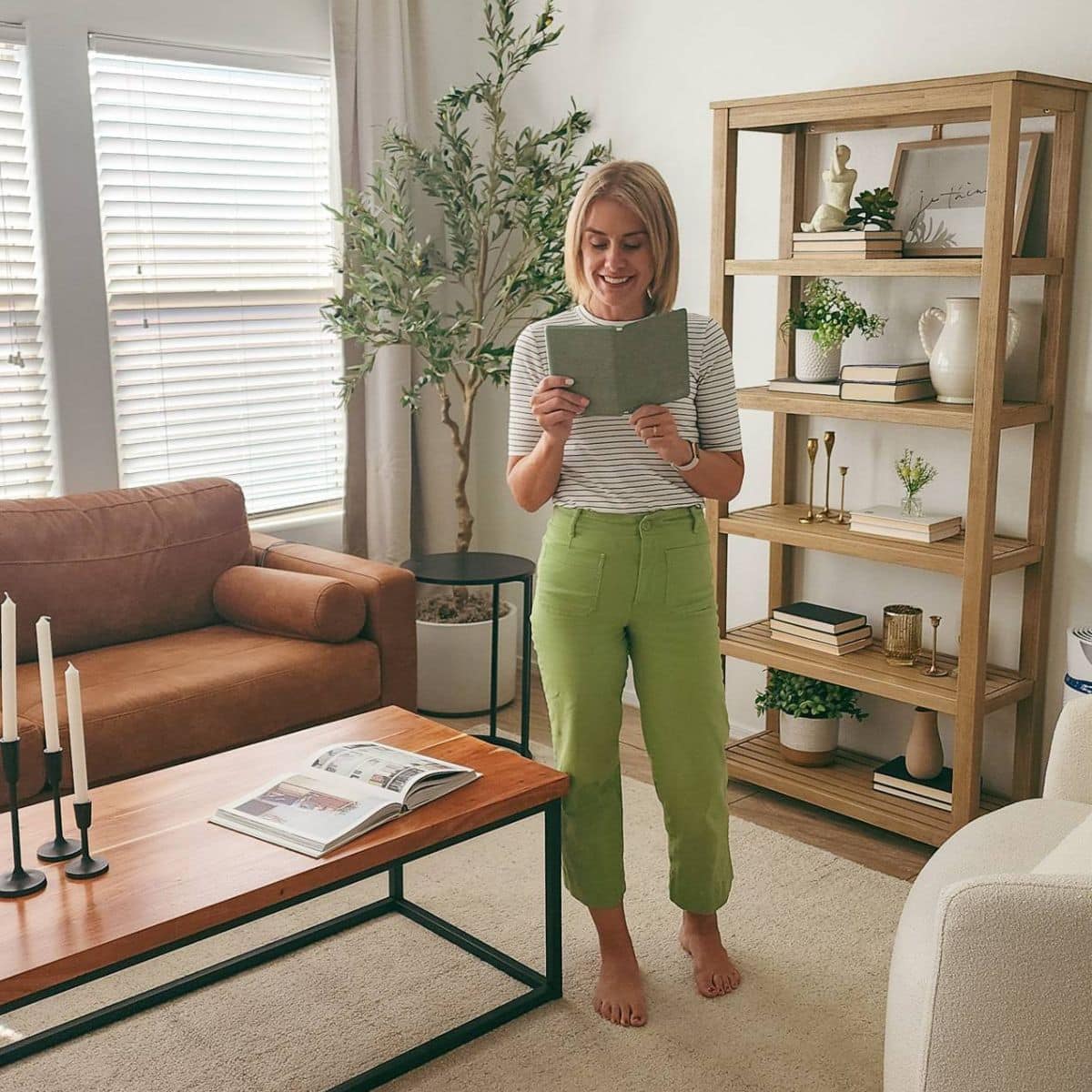 Brittany reading Kindle