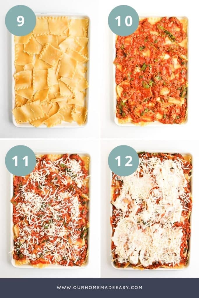 how to make sheet pan lasagna collage