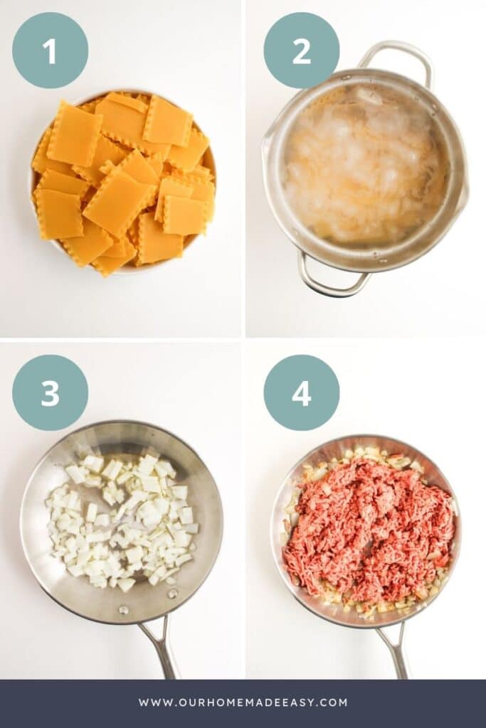 how to boil lasagna noodles collage