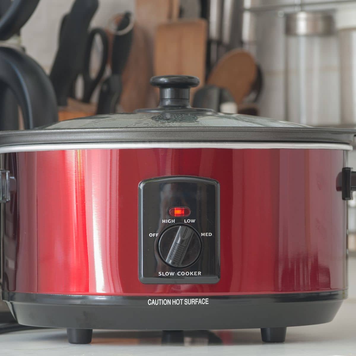 slow cooker on countertop