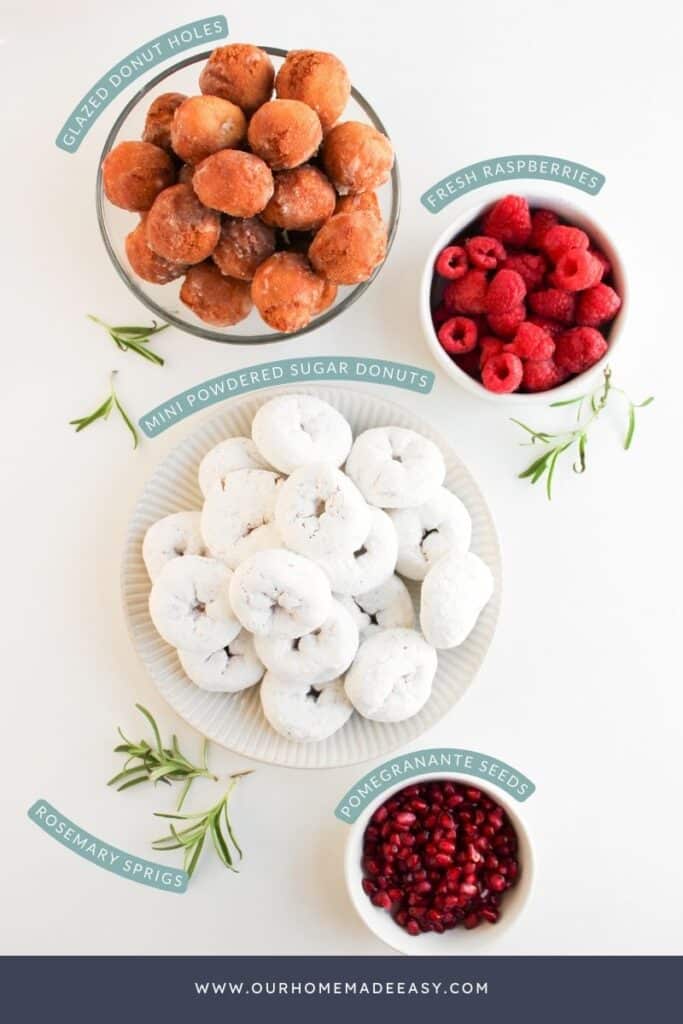 Christmas wreath ingredients on countertop