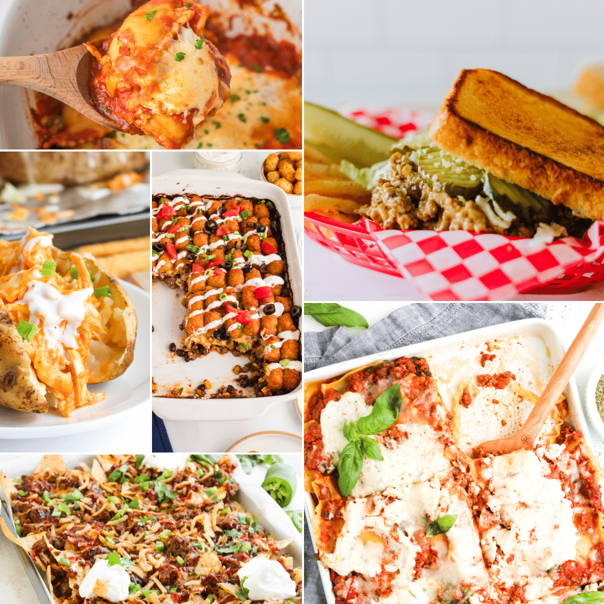 collage showing easy dinners for the busiest nights