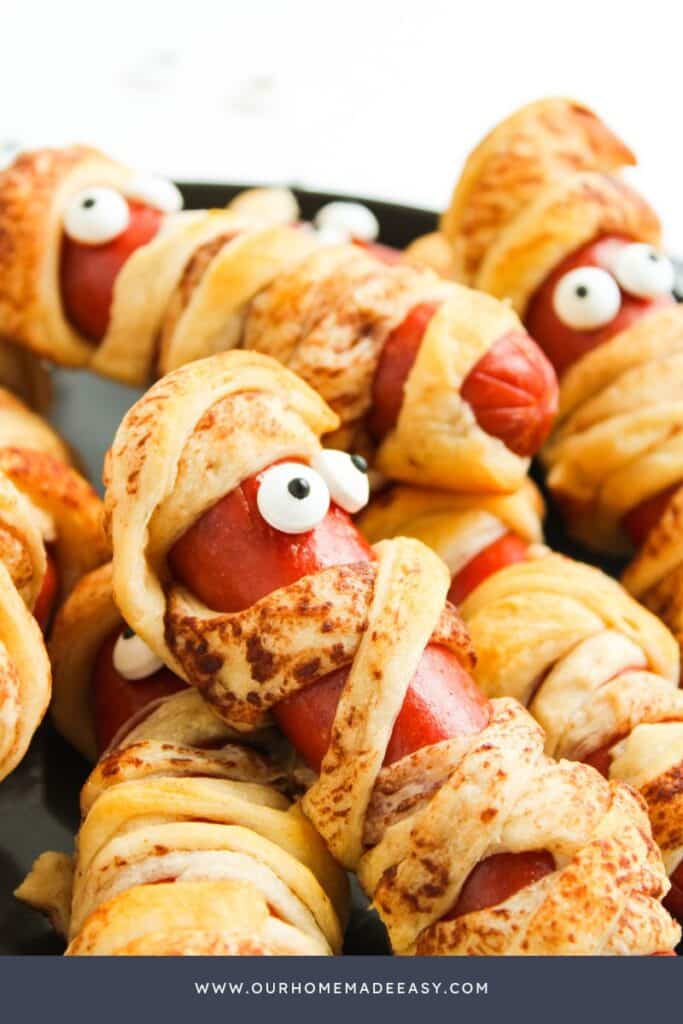 close up of mummy dogs