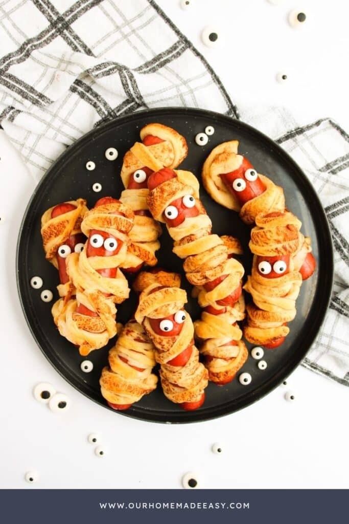 Mummy dogs with Pillsbury crescent roll dough