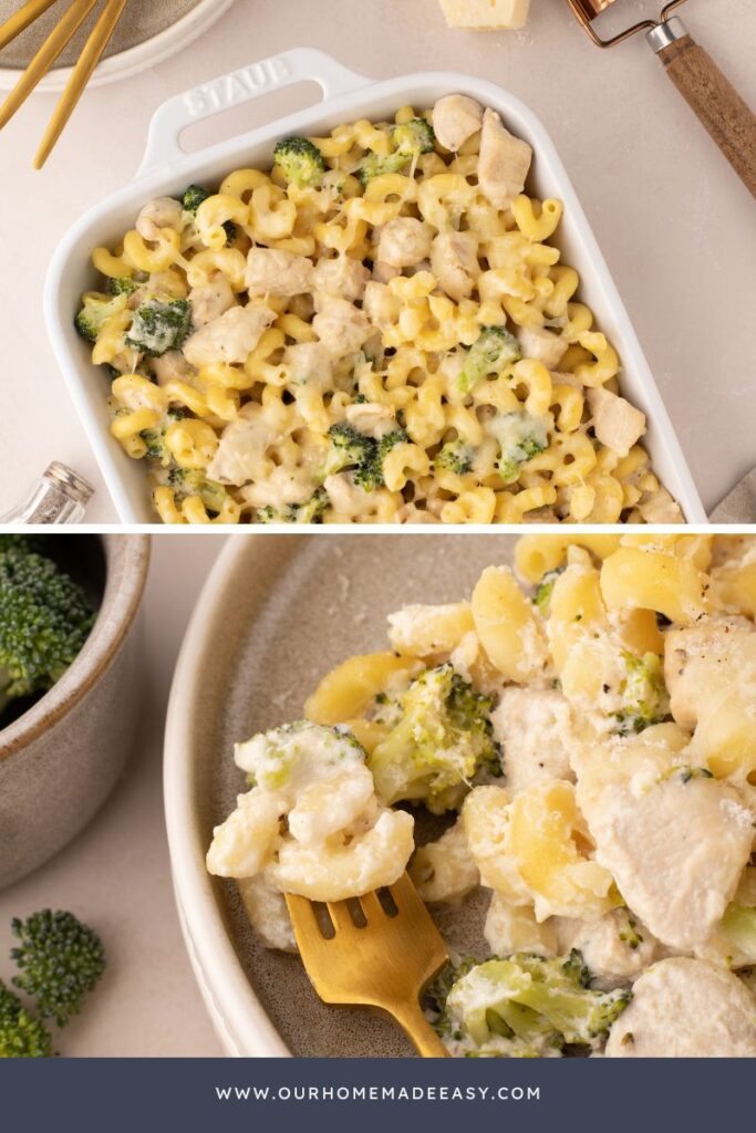collage of chicken and pasta