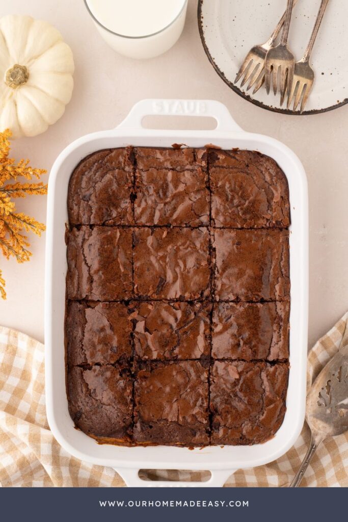Finished Pumpkin brownies in pan