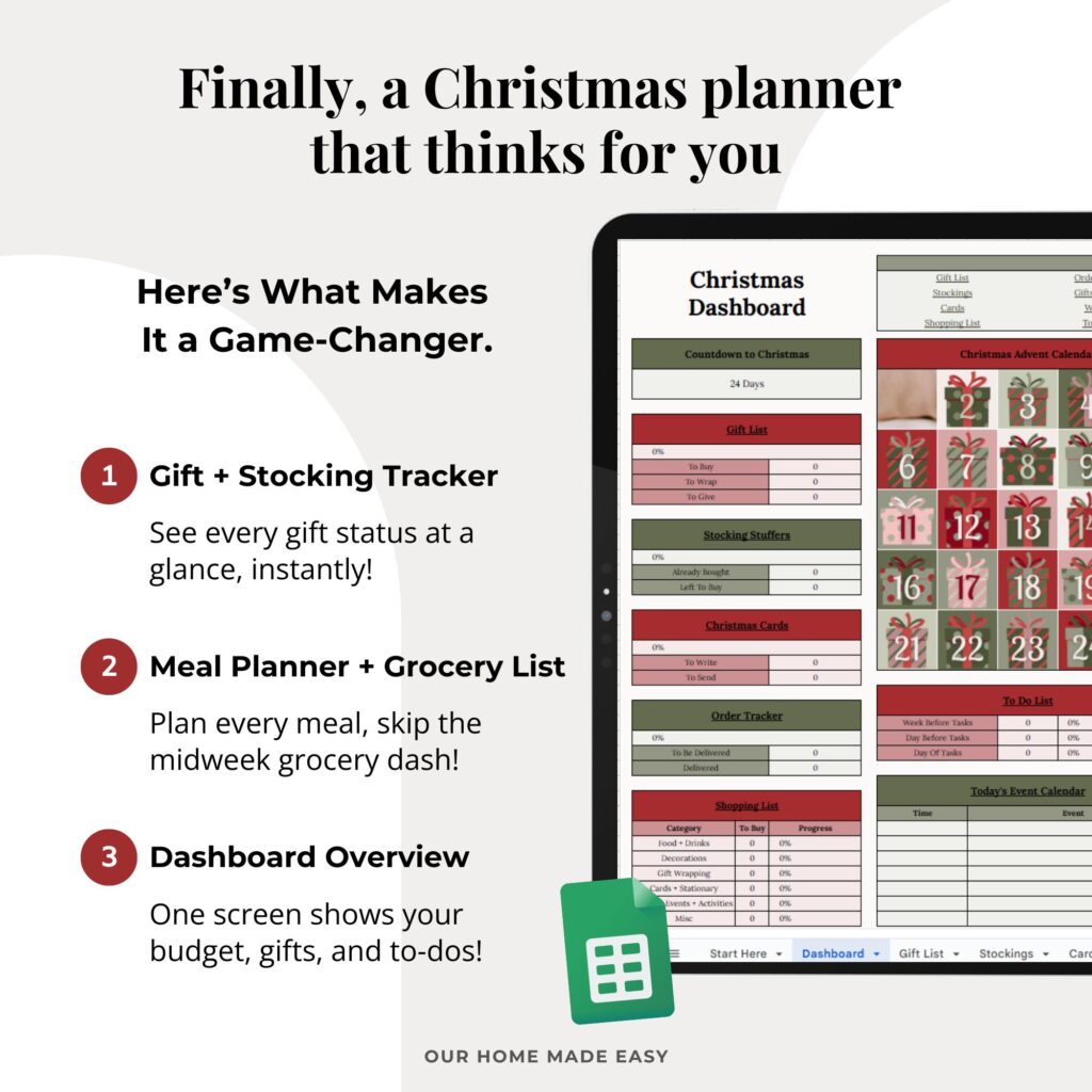 Google Sheets Christmas Planner