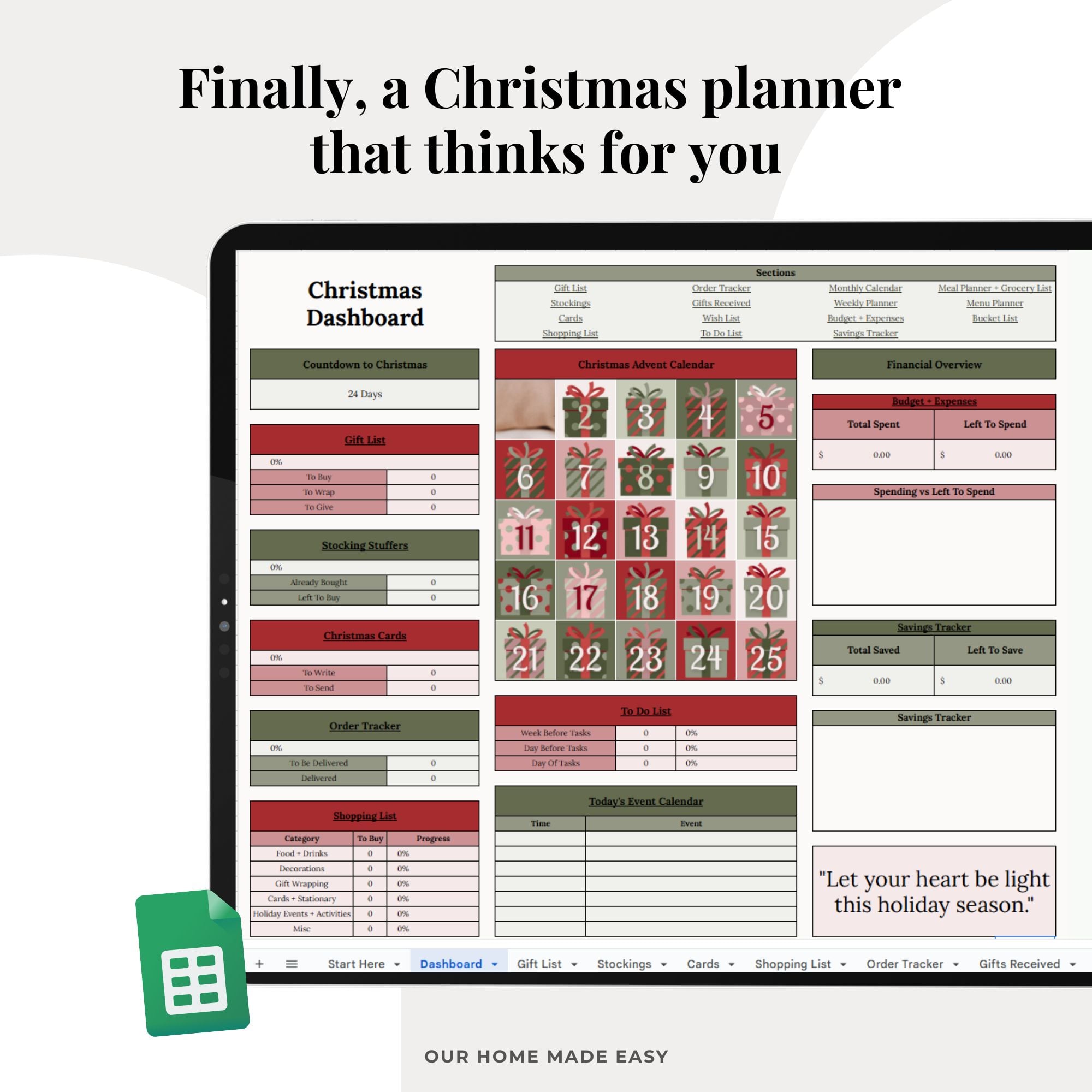 finished ultimate Christmas planner
