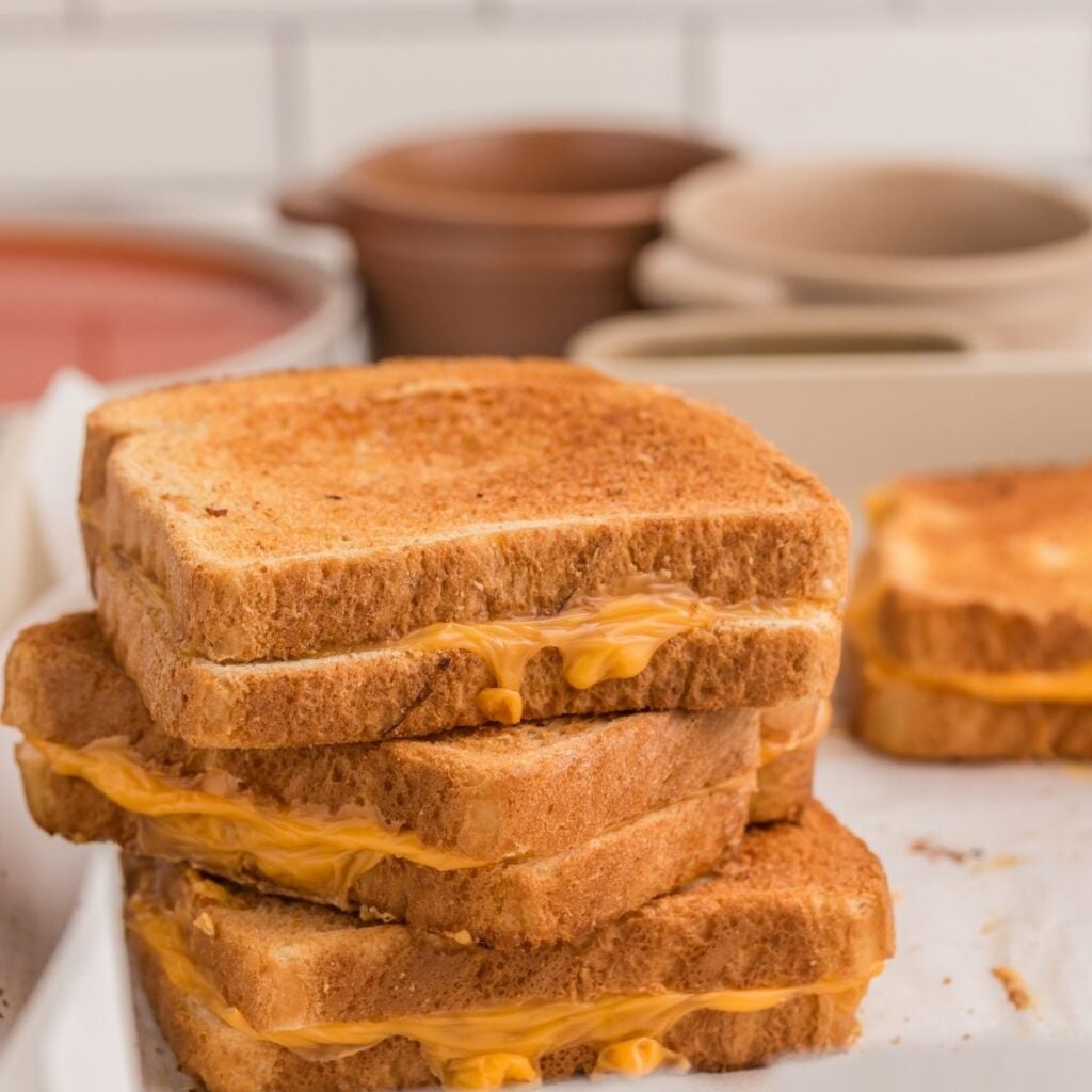 oven baked grilled cheese on sheet pan