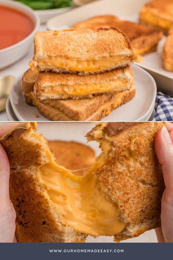 collage of grilled cheese sandwiches