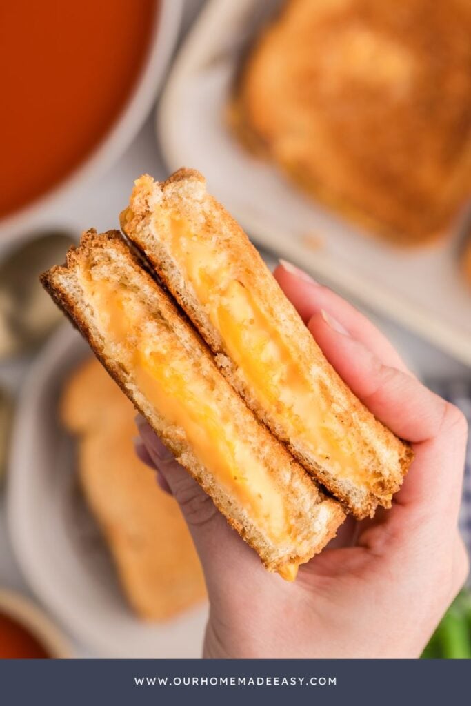 close up of finished grilled cheese