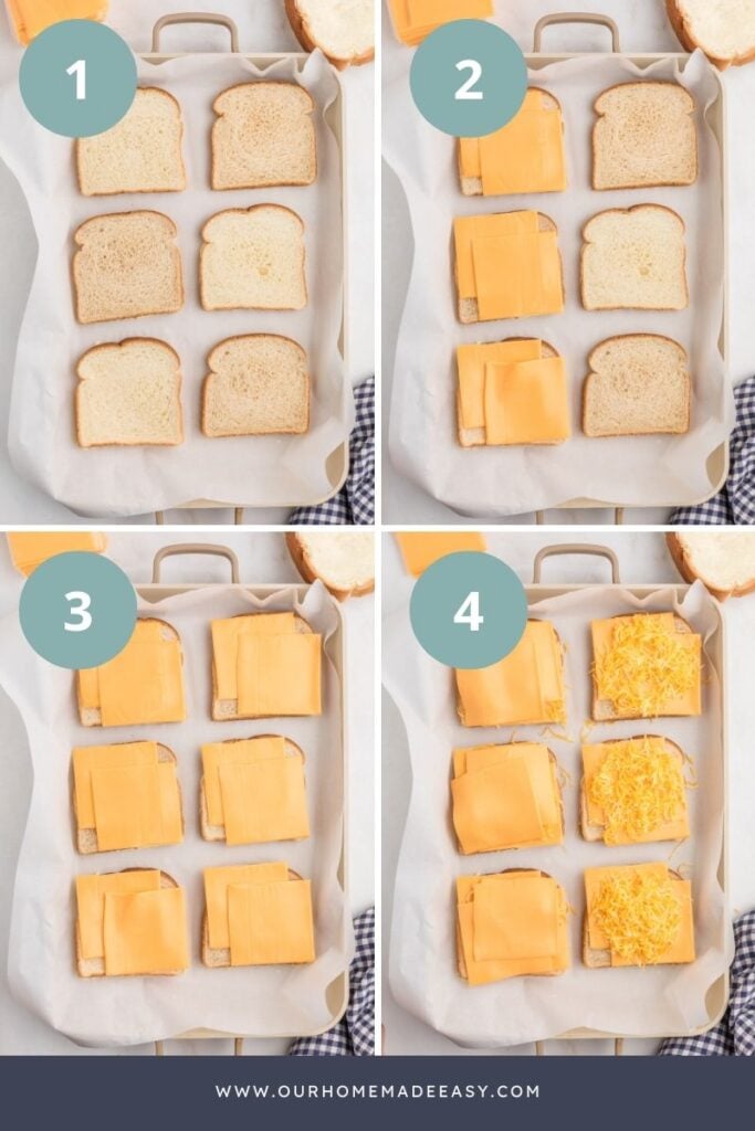how to make grilled cheese in oven collage