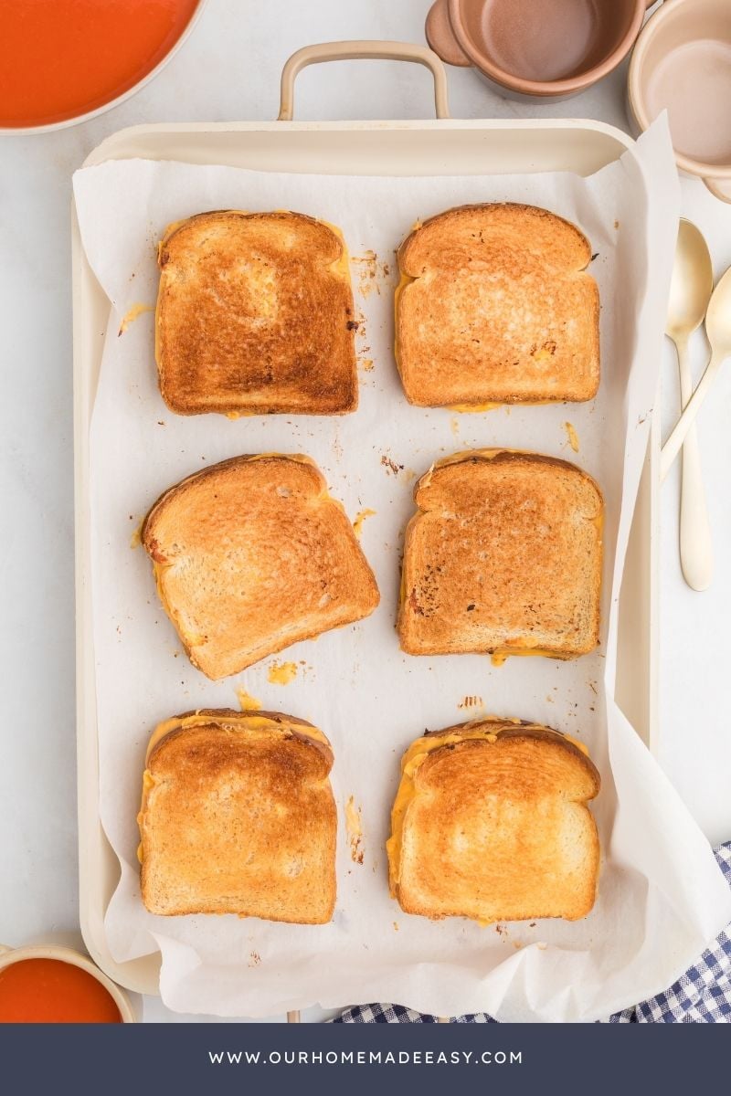 finished sandwiches on sheet pan