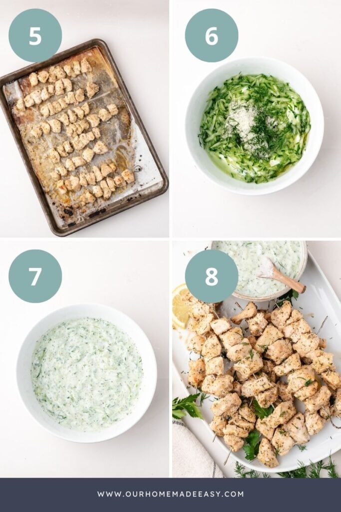 how to make chicken skewers in oven collage